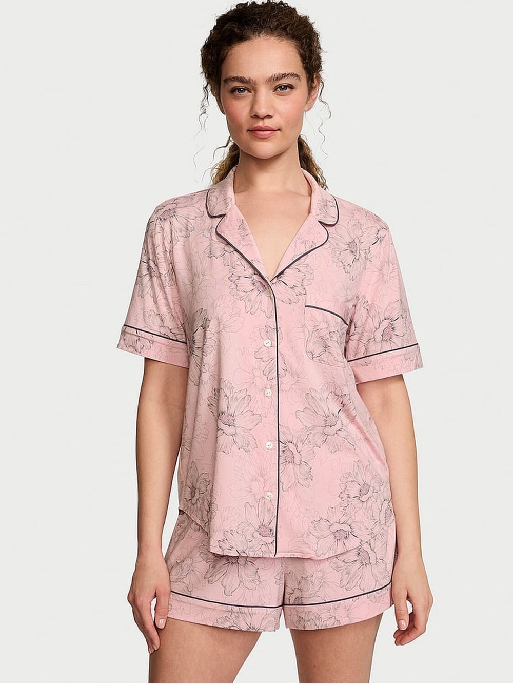 Victoria's Secret Pink Floral-Print Short Pajama Set